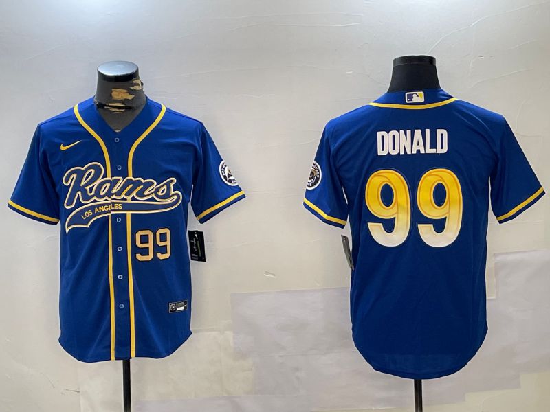 Men Los Angeles Rams 99 Donald Joint Name 2024 Nike Limited NFL Jersey style 2